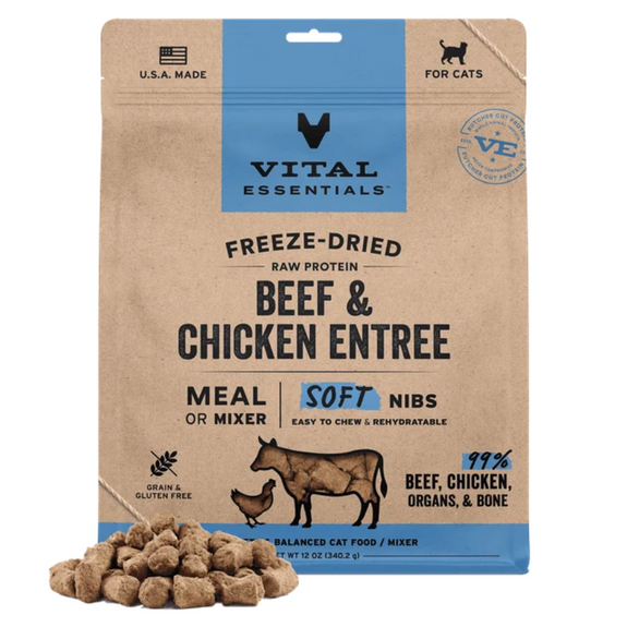 Vital Cat Beef & Chicken Soft Nibs Freeze-Dried Grain-Free Cat Food