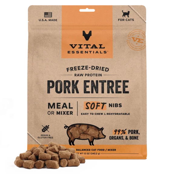 Vital Cat Pork Soft Nibs Freeze-Dried Grain-Free Cat Food