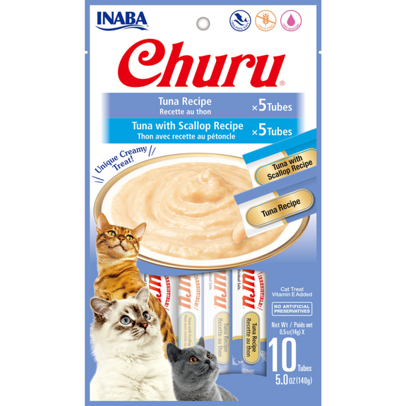 Churu Tuna Puree Variety Pack Grain-Free Lickable Cat Treats