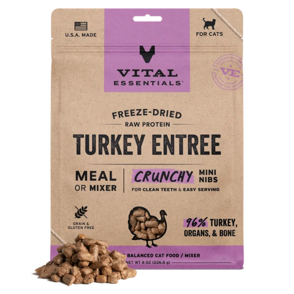 Vital Cat Turkey Crunchy Nibs Freeze-Dried Grain-Free Cat Food