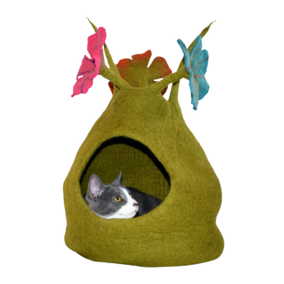 Wool Handmade Flower Bouquet Cat Cave Bed