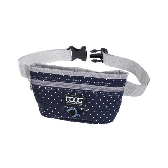 Good Dog Treat & Training Pouch Fanny Pack Navy & White Polka Dots