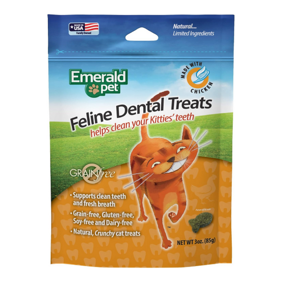 Feline Chicken Flavor Crunchy Dental Grain-Free Cat Treats