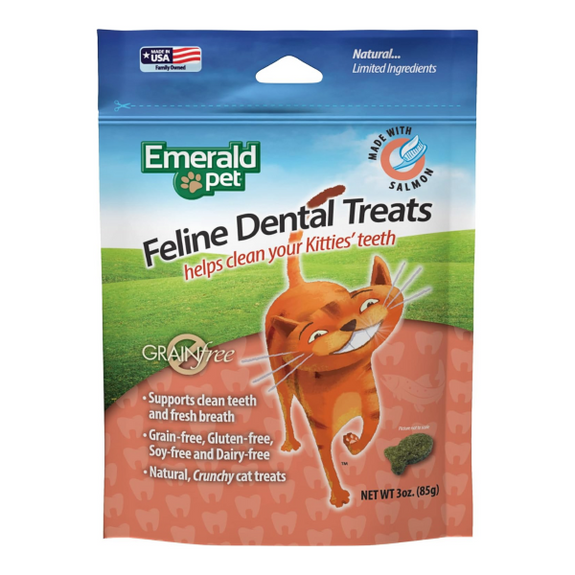 Feline Salmon Flavor Crunchy Dental Grain-Free Cat Treats