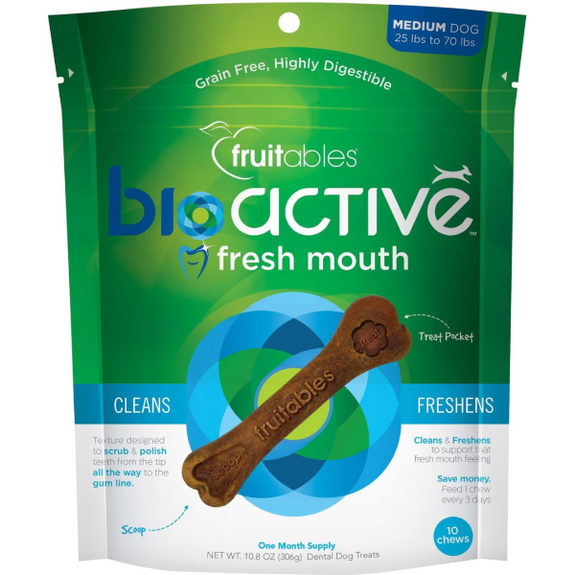 BioActive Fresh Mouth Grain-Free Dental Chews for Dogs
