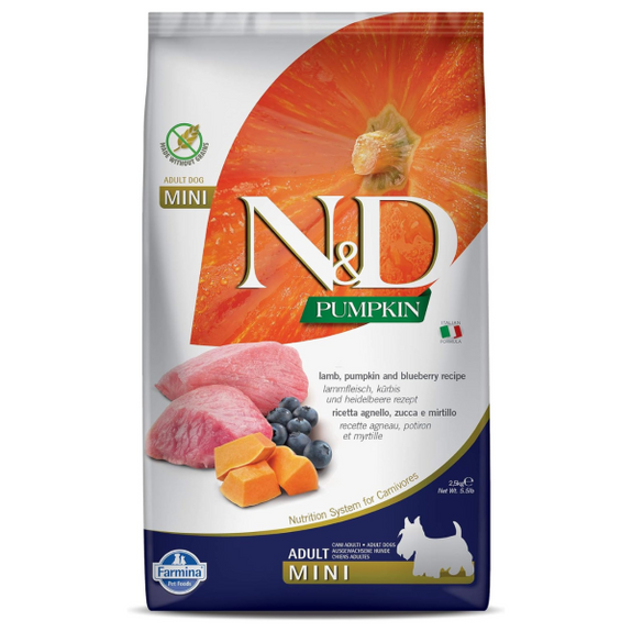 Lamb, Pumpkin, & Blueberry Recipe Grain-Free Adult Mini Dry Dog Food