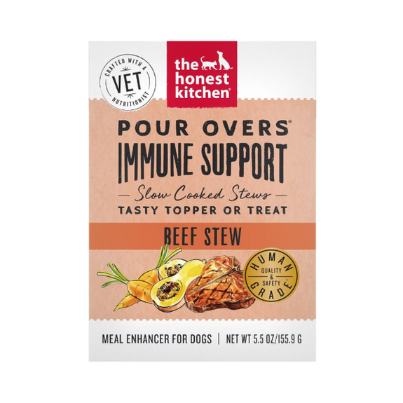 Functional Pour Overs Immune Support Beef Stew Recipe Grain-Free Wet Food Topper for Dogs
