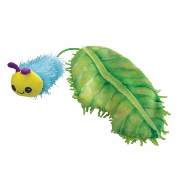 Flingaroo Caterpillar and Leaf Catnip Crinkle Cat Toy