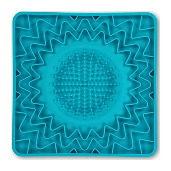 Framed Spill Resistant Multi-Surface Bowl Silicone Dog Lick Bowl Mat Blue