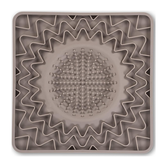 Framed Spill Resistant Multi-Surface Bowl Silicone Dog Lick Bowl Mat Grey