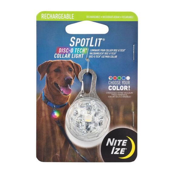 PetLit Rechargeable Disc-O Tech Dog Collar Safety Light