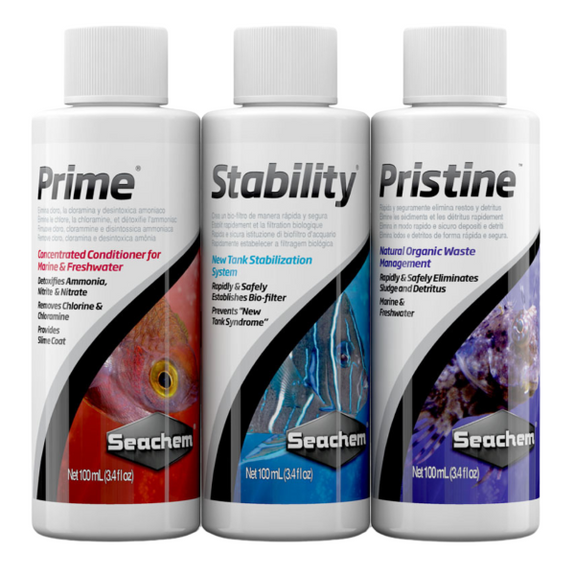 SureStart Prime, Stability & Pristine 3 Pack Aquarium Conditioner Liquid Water Treatments