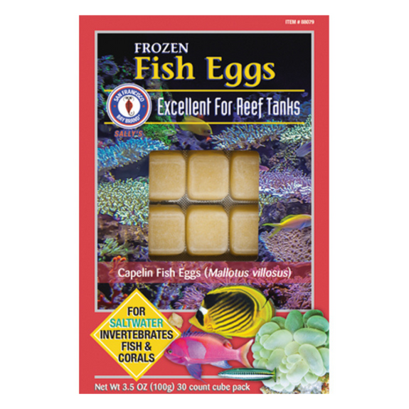 Capelin Fish Eggs Frozen Cubes Aquarium Fish Food & Treat