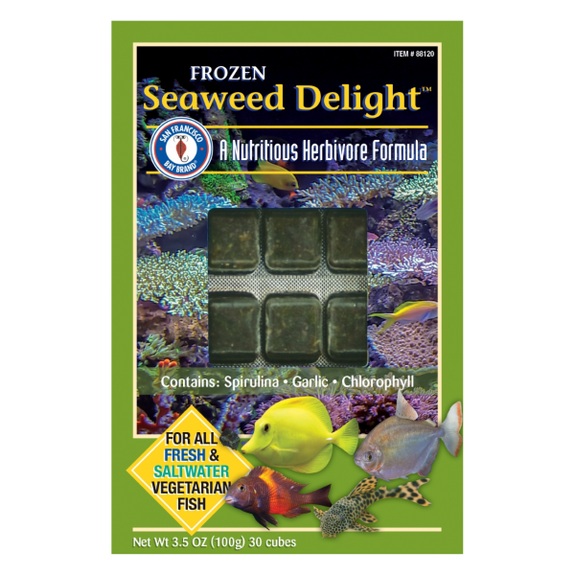 Seaweed Delight Frozen Cubes Aquarium Herbivore Fish Food