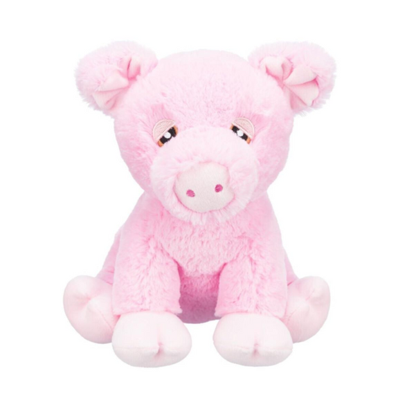 Edison the Piggy Recycled Materials Squeaky Plush Dog Toy Pink