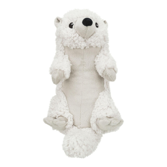 Emir the Otter Recycled Materials Squeaky Plush Dog Toy White
