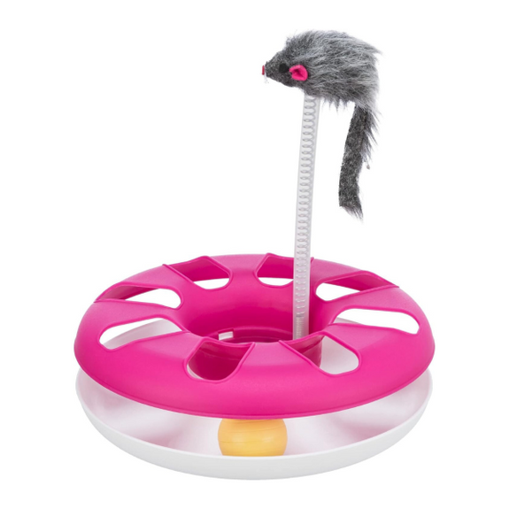Crazy Circle Ball & Chase Track Cat Toy Pink