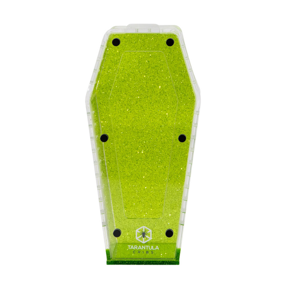Coffin Crib Acrylic Invertebrate Enclosure Glitter Green