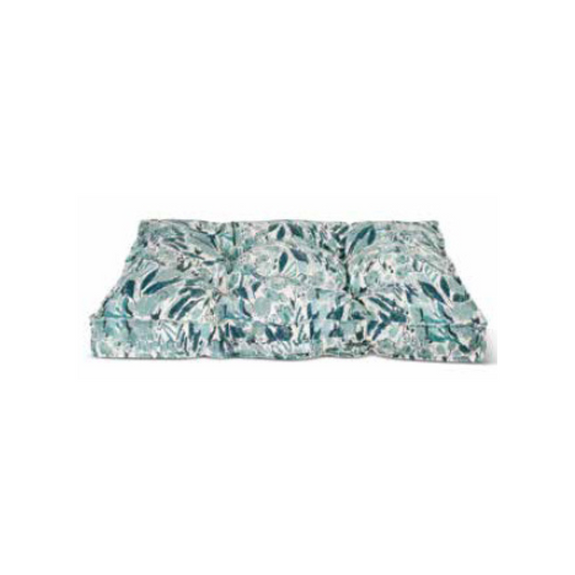 Tufted Dog and Cat Bed, Pastel Floral Teal