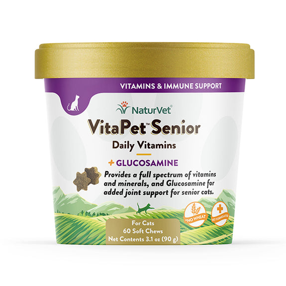 VitaPet Senior Daily Vitamins Plus Glucosamine Soft Chews Cat Supplement