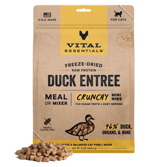 Vital Cat Duck Crunchy Nibs Freeze-Dried Grain-Free Cat Food