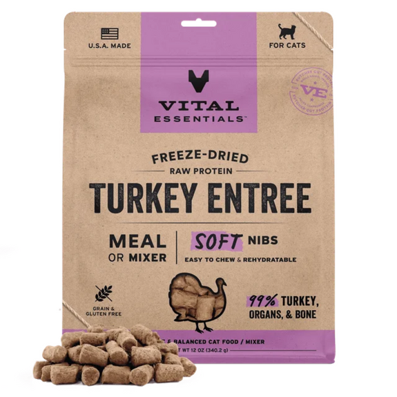 Vital Cat Turkey Soft Nibs Freeze-Dried Grain-Free Cat Food