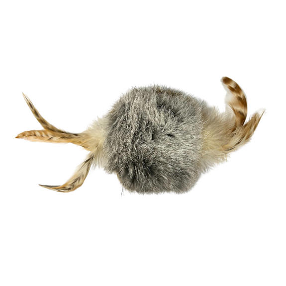 Rabbit Fur & Double-Sided Feathers Handmade Natural Cat Toy