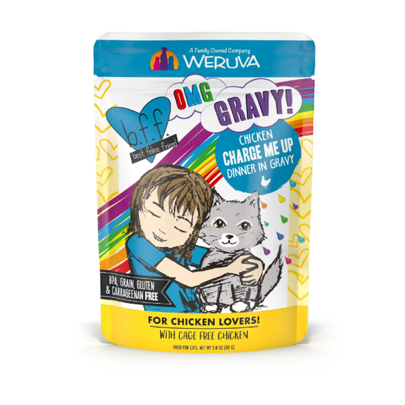 B.F.F. OMG GRAVY! Charge Me Up Chicken Dinner in Gravy Grain-Free Wet Pouch Cat Food