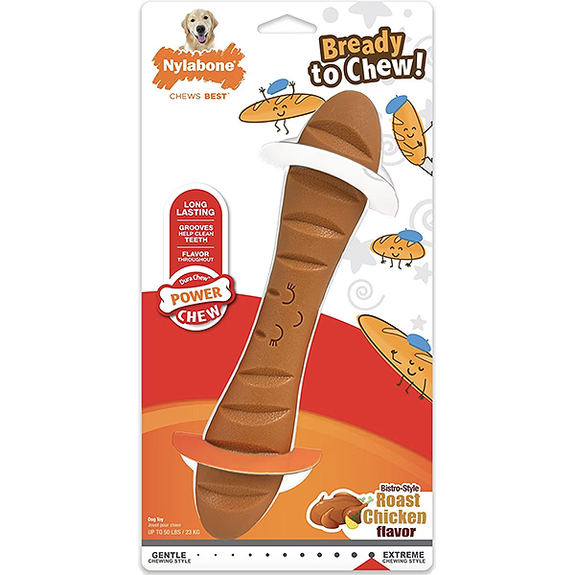 Power Chew Baguette Roasted Chicken Flavored Dog Chew Toy