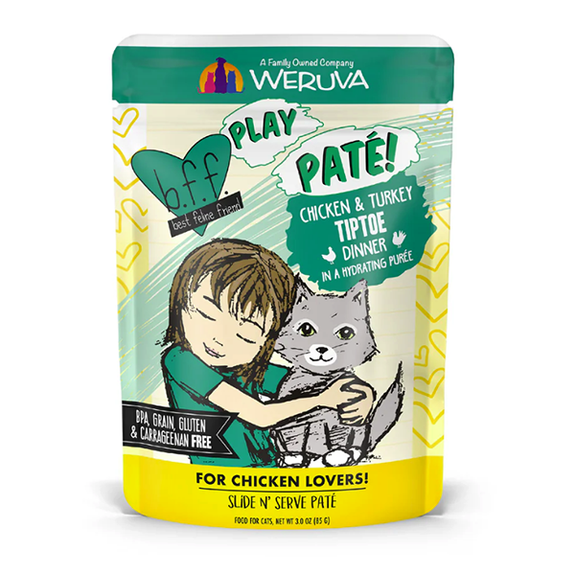 B.F.F. PLAY Tiptoe Chicken & Turkey Dinner Pouch Grain-Free Wet Cat Food