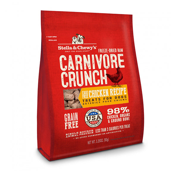 Carnivore Crunch Grain-Free Chicken Recipe Freeze-Dried Raw Dog Treats