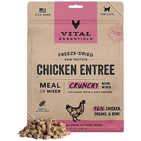 Vital Cat Chicken Crunchy Mini Nibs Freeze-Dried Grain-Free Cat Food