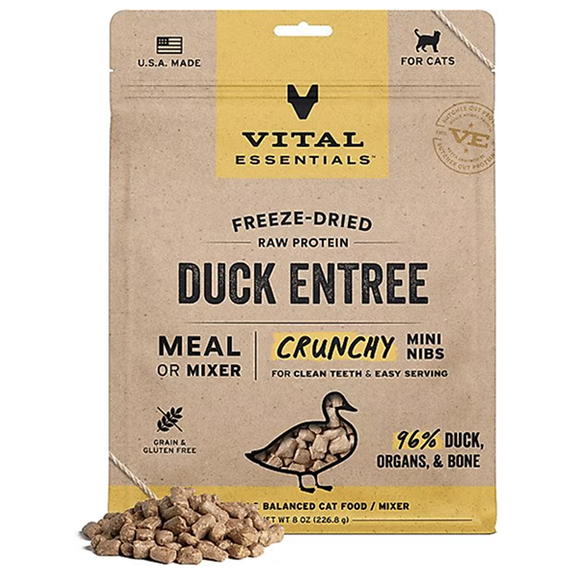 Vital Cat Duck Crunchy Mini Nibs Freeze-Dried Grain-Free Cat Food