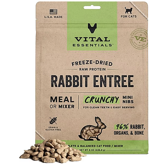 Vital Cat Rabbit Crunchy Mini Nibs Freeze-Dried Grain-Free Cat Food
