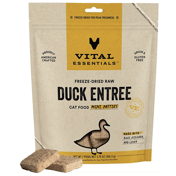 Vital Cat Duck Mini Patties Freeze-Dried Grain-Free Cat Food