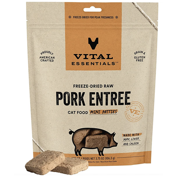 Vital Cat Pork Mini Patties Freeze-Dried Grain-Free Cat Food