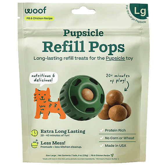 Pupsicle Refill Pops Long Lasting Dog Treat Peanut Butter & Chicken Recipe