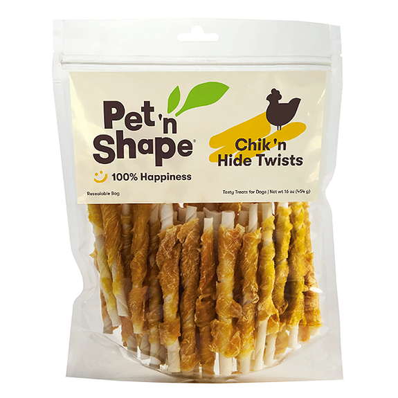 Chik 'n Hide Twists Chicken Dog Chews Grain-Free Rawhide Dog Chews