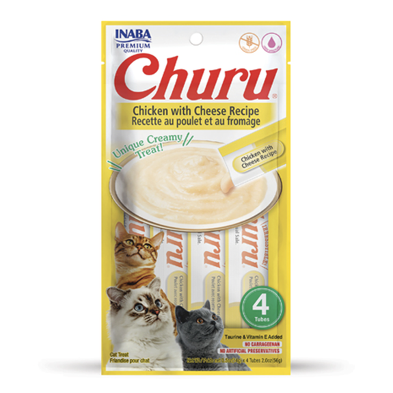 Churu Chicken & Cheese Puree Grain-Free Lickable Cat Treat
