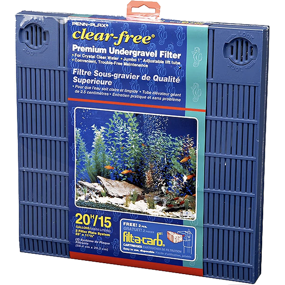 Clear-Free Premium Undergravel Aquarium Filter 15 / 20 H Gallon