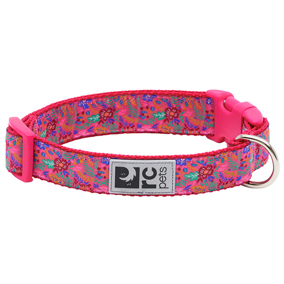 Buckle Clip Dog Collar Frida Pink Floral Pattern