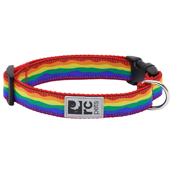 Buckle Clip Dog Collar Horizon Rainbow Pattern