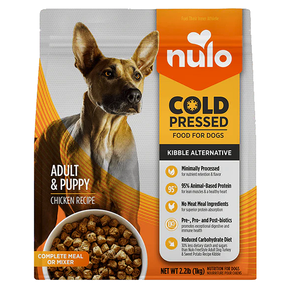 Cold Pressed Chicken Recipe Minimally Processed Kibble Alternative Grain-Free Dry Dog Food