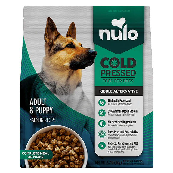 Cold Pressed Salmon Recipe Minimally Processed Kibble Alternative Grain-Free Dry Dog Food