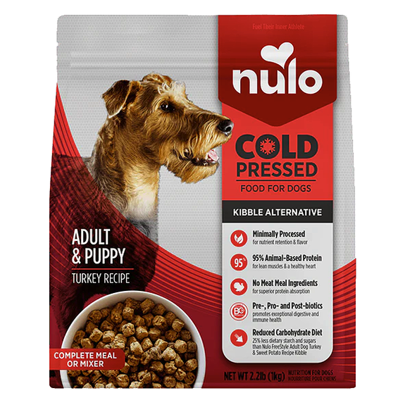 Cold Pressed Turkey Recipe Minimally Processed Kibble Alternative Grain-Free Dry Dog Food