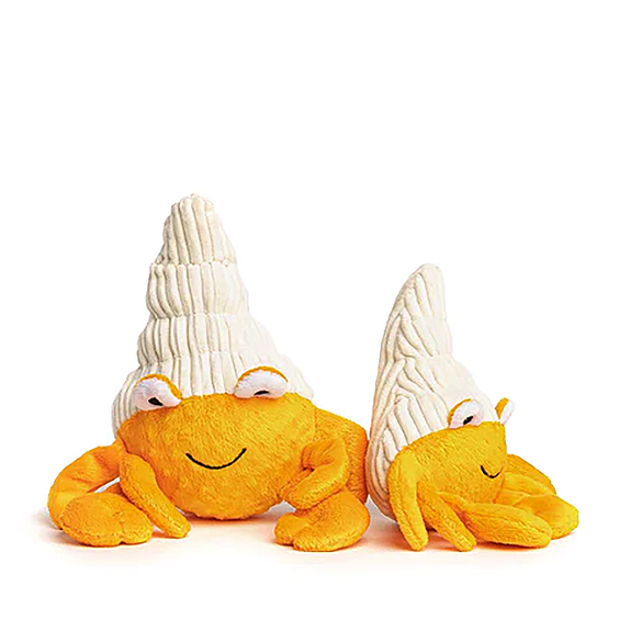 faball Hermit Crab Squeaky Ball & Plush Dog Toy