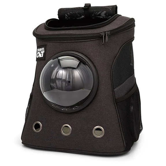 The Fat Cat Backpack for Larger Cats Travel Carrier with Window Grey