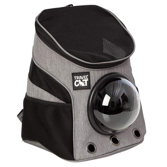 The Fat Cat Mini Backpack for Smaller Cats Travel Carrier with Window Grey