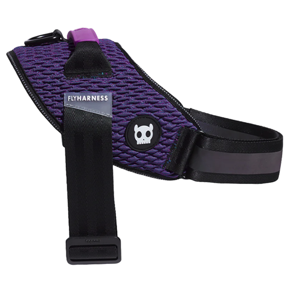 FlyHarness Lightweight Mesh Dog Harness Wicked Purple & Black