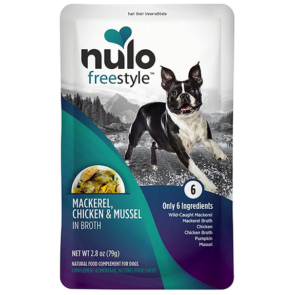 FreeStyle Mackerel, Chicken & Mussel in Broth Grain-Free Wet Dog Food Topper Pouches